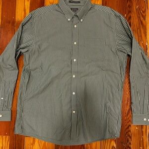 Eddie Bauer Men's Olive Striped Button Down Shirt
